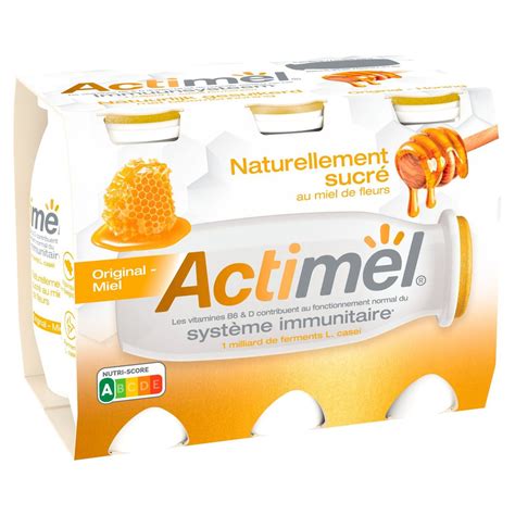 Actimel Yaourt à Boire Original Naturellement Sucré au Miel 6 x 100 g