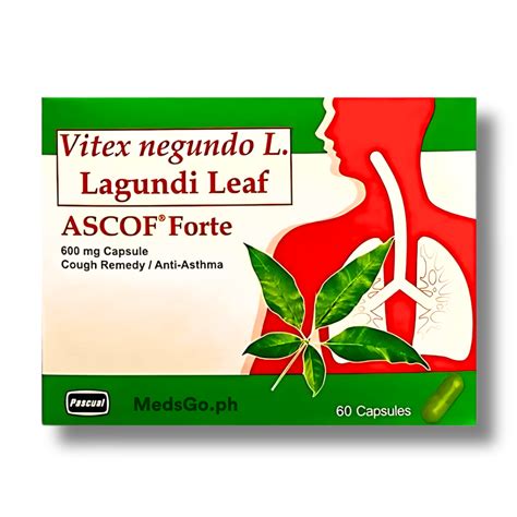 ascof forte vitex negundo  lagundi leaf mg capsule  price
