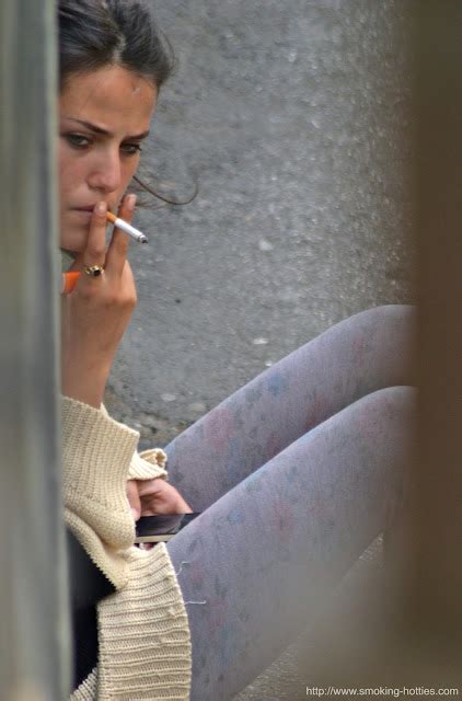 Beautiful Brunette On A Smoke Break Smoking Hotties