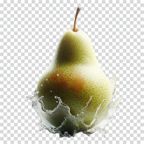 Premium Psd Pear With Water Splash Transparent Background