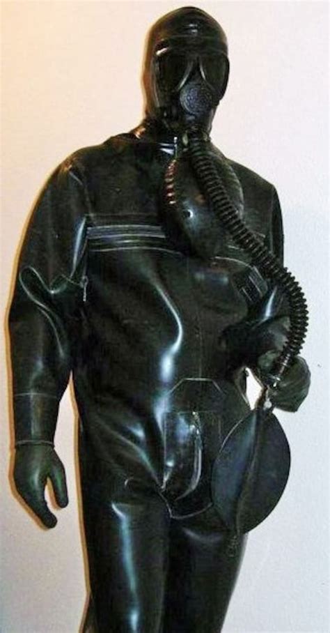 Fetish Heavy Rubber Latex Gas Mask Hood W Dark Tinted Lens