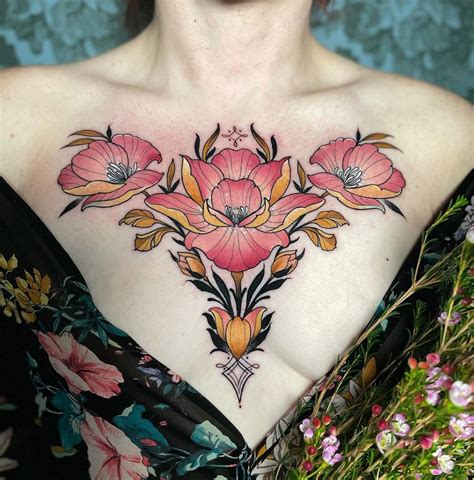 Floral Chest Tattoo | Best Tattoo Ideas For Men & Women