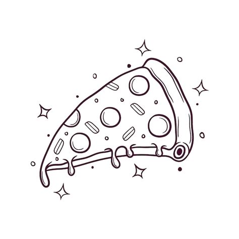 Premium Vector Hand Drawn Slice Of Pizza Vector Illustration