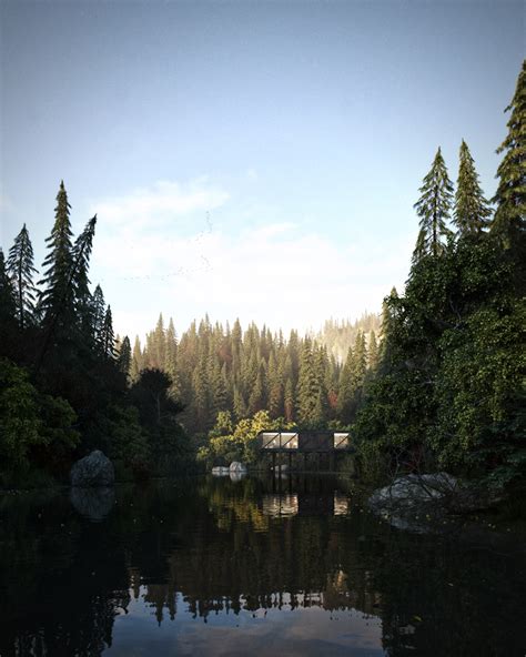 river cabin  behance