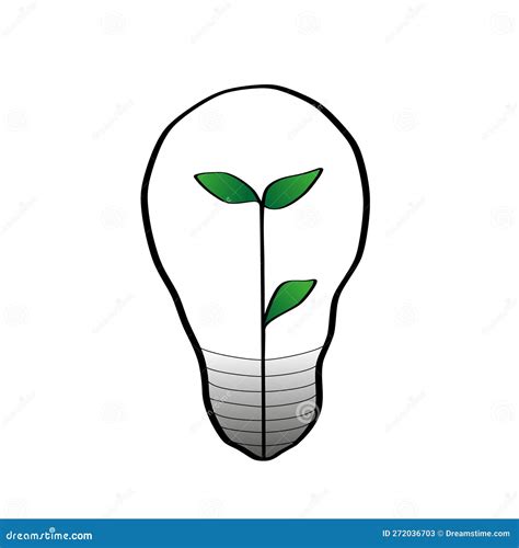 Continuous Drawing Of A Light Bulb In One Line Plant Inside A Light