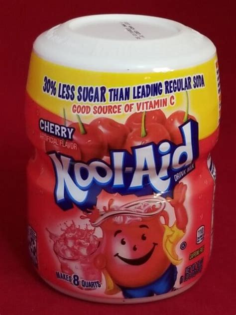 Kool Aid Cherry Drink Mix Canister 19oz Ebay