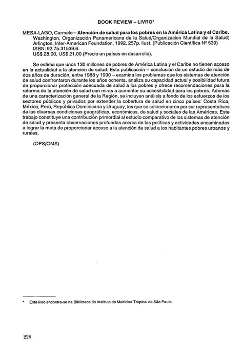 Pdf Atenci N De Salud Para Los Pobres En La Am Rica Latina Y El Caribe