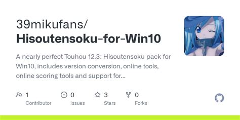 Github 39mikufanshisoutensoku For Win10 A Nearly Perfect Touhou 12