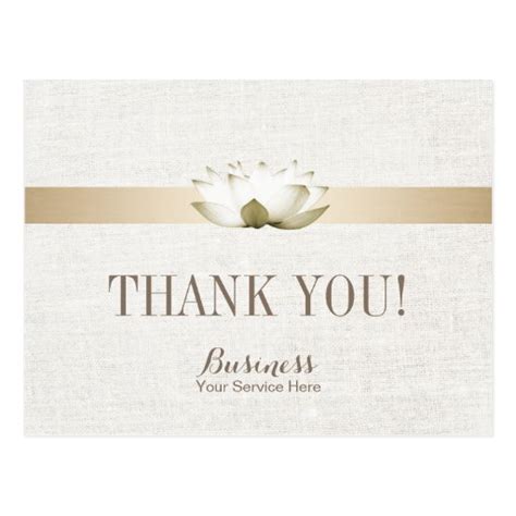 Massage Therapy Elegant Lotus Salon Spa Thank You Postcard Zazzle