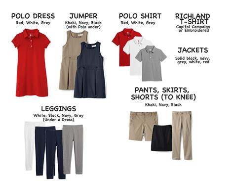 school uniform guide richland pto