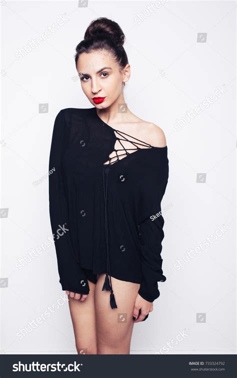 Sexy Brunette Woman Nice Body Posing Stock Photo Shutterstock