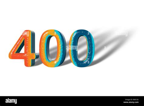3D Number 400 four hundred lively colours Stock Photo - Alamy