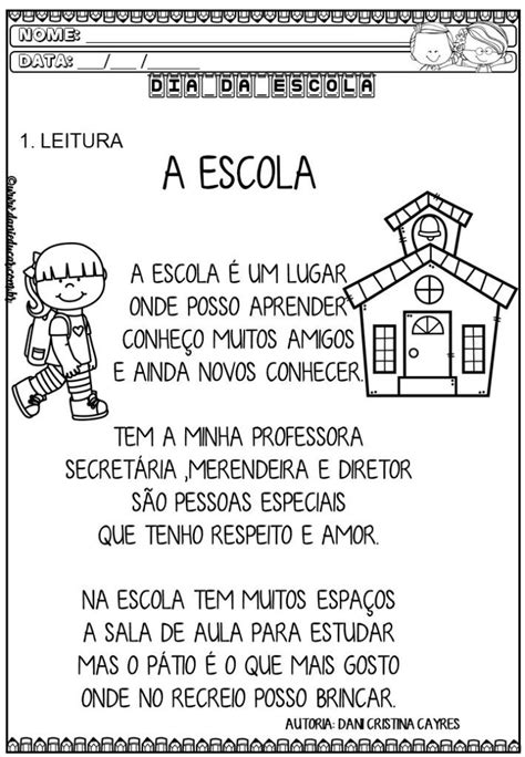 Atividades Para O Dia Da Escola Atividades Para A Educa O The Best