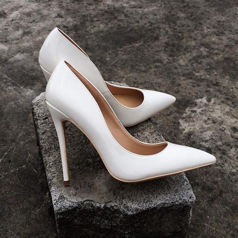 White Patent Leather Pumps Shoes Sherilyn Shop White Leather Pumps