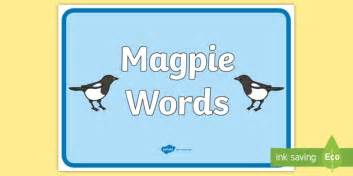 Magpie Words Display Poster Magpie Words Display Banner