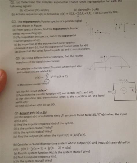 La Determine The Complex Exponential Fourier Chegg