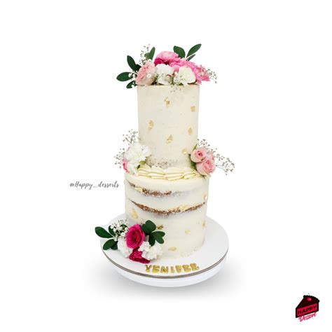 Naked Cake Con Flores Naturales Happy Dessert