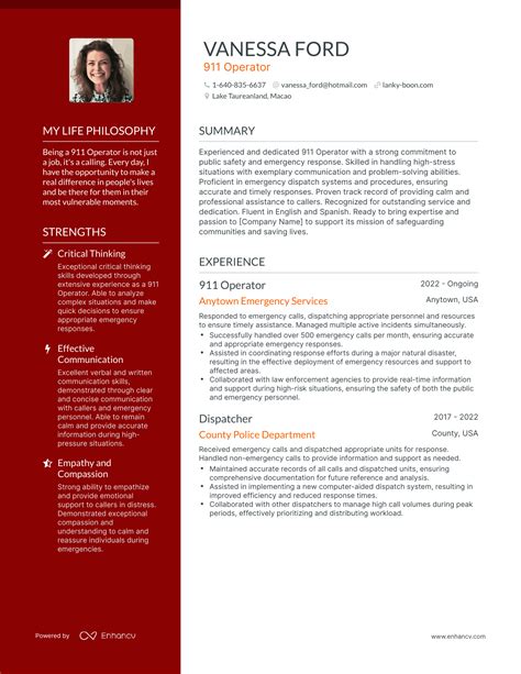 3 Successful 911 Operator Resume Examples And Writing Tips For 2024