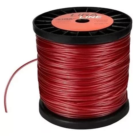 Fio De Nylon Roçadeira 2 6mm Quadrado Bobina 1kg 128m Lira