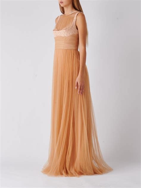 Abito Donna Elisabetta Franchi Red Carpet In Tulle Nude Caposerio