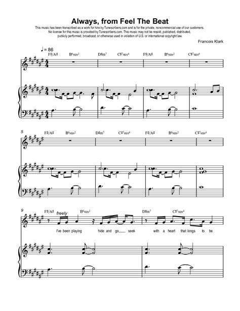 Tunescribers Always From Feel The Beat Sheet Music