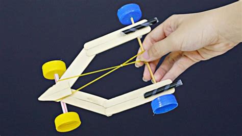 How To Make A Simple Car With Rubber Band Rubber Band Toy Rubber