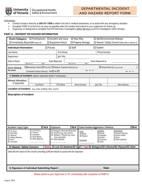 Free Hazard Report Form Samples Pdf Ms Word Google Docs