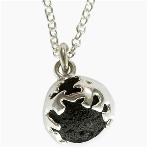 Lava Necklace With Silver Map Of Iceland Necklace