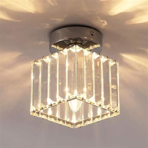 Plafonnier En Cristal Suspension Luminaire Lustre Dimmable Mini Square