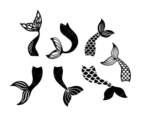 Mermaid Tails Svg Bundle Png Pdf Mermaid Silhouette Cute Mermaid