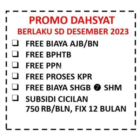 dijual rumah lt tipe  kt km dp ringan  subsidi angsuran