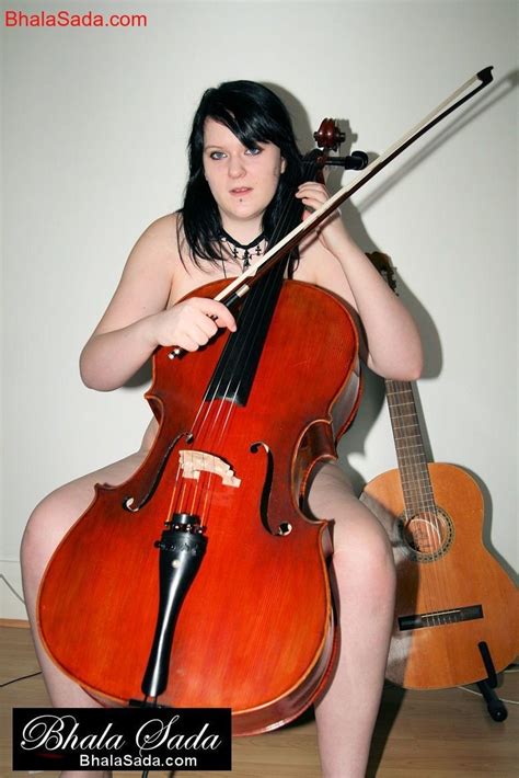 Chubby Brunette Babe Loves Playing A Cello Completely Naked Photos