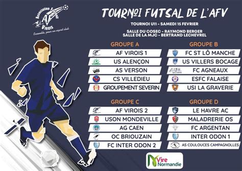 LES POULES DU TOURNOI FUTSAL AF VIROIS