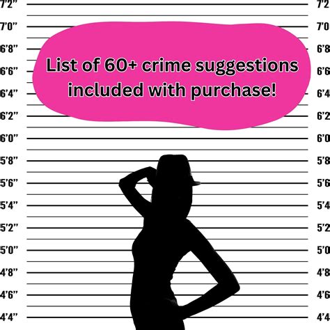 MUGSHOT Jail Signs Editable Printable Inmate Crime Card Photo Booth