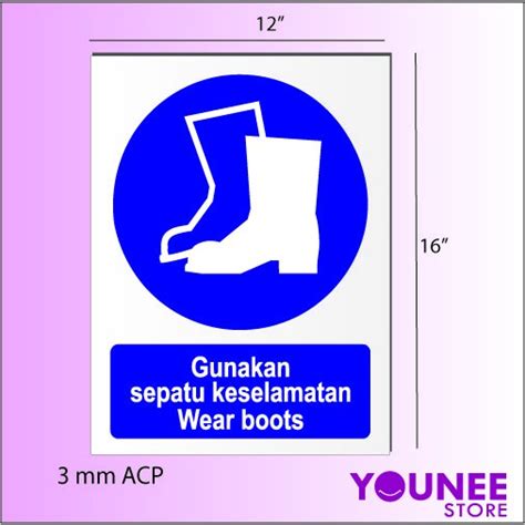 Industrial Safety Sign Gunakan Sepatu Keselamatan Signage Wear