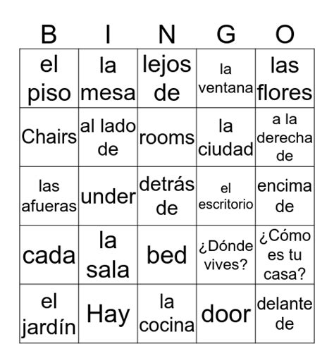 As Se Dice Cap Tulo Vocabulario Bingo Card