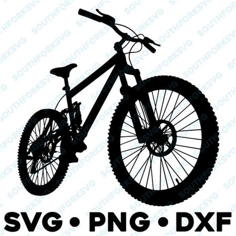 Mountain Bike Black Silhouette Svg Png Eps Dxf Cut Files Etsy