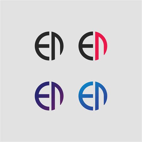 en letter logo vector template creative modern shape colorful monogram