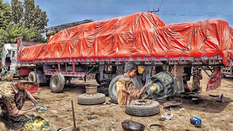 Amazing Process Of Trailer Wheel Hub Greasing And Maintenance Hub