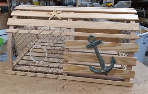 New Large Wooden Lobster Trap Handmade Wood End Table Coffee Etsy