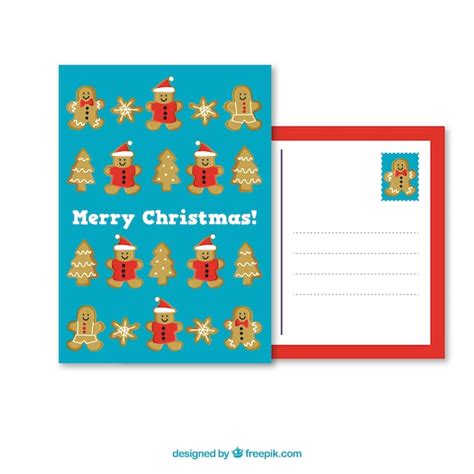 Free Vector Gingerbread Christmas Card