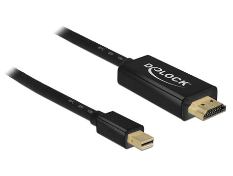 Cablu Mini Displayport La Hdmi T T 2m Negru Delock 83699