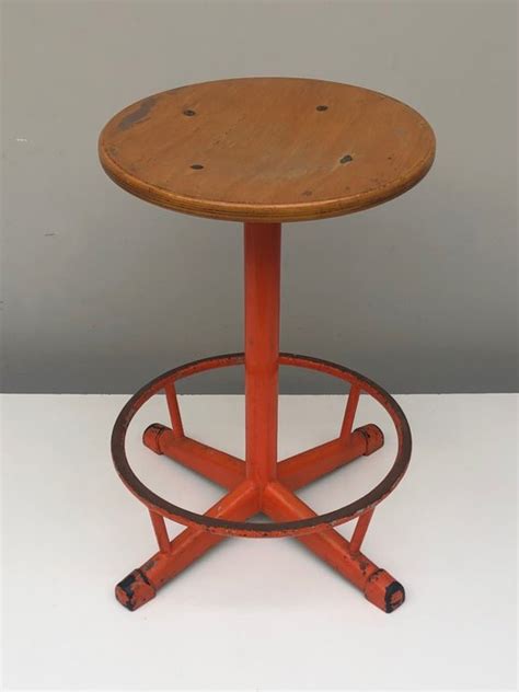 Tabouret Industrial Acier Bois Catawiki