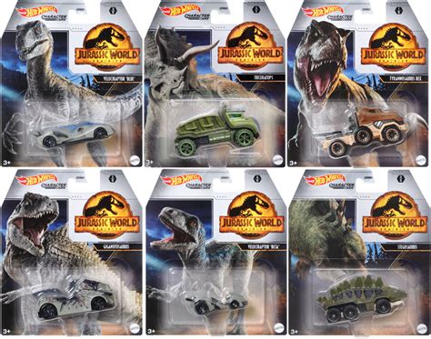 Hot Wheels Character Cars Jurassic World Vehicle Asst Wholesale