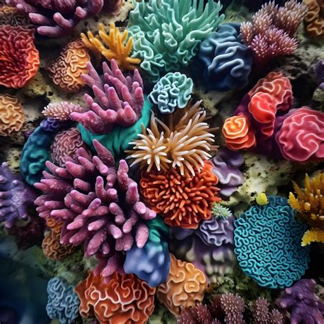 Premium Ai Image Coral Reef Texture