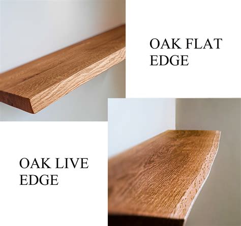 Long Live Edge Shelves OAK Wood Floating Shelf With Bracket - Etsy