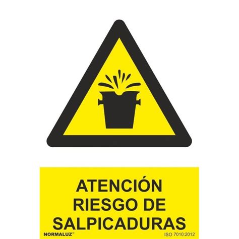 Señal Atención Riesgo de Salpicaduras Con Tintas UV comprar online