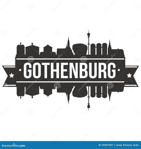 Gothenburg Silhouette Skyline. Sweden - Gothenburg Vector City, Swedish