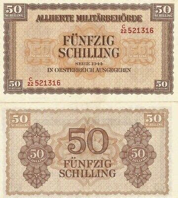 25 PCS Austria Allied Occupation 50 Shillings 1944 WWII Banknotes