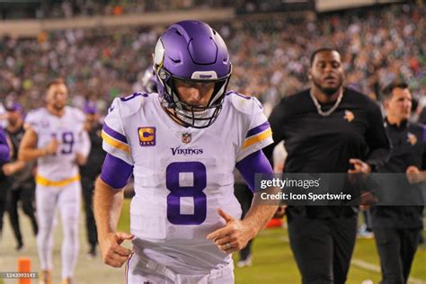 Minnesota Vikings Quarterback Kirk Cousins Looks On During The Game